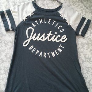 Justice Logo Lace-Up Football Tee